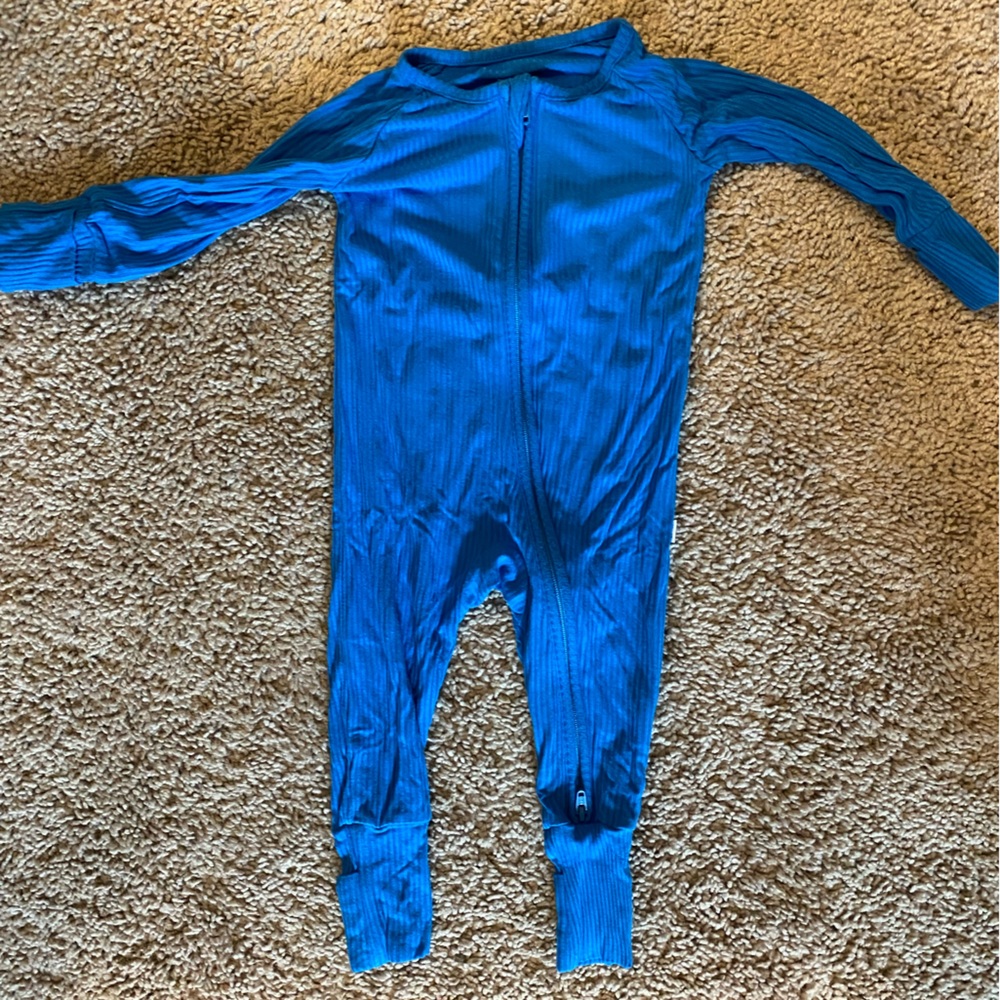 Little Sleepies Ribbed Solid - Cobalt Zippy